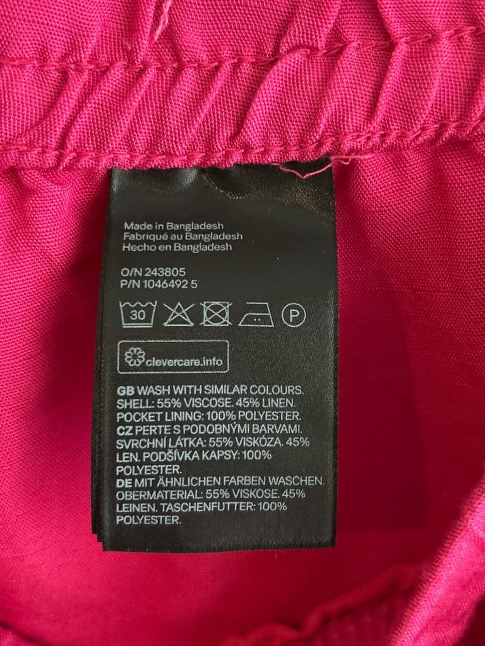 EUC Wide-Leg Drawstring Pants in Bright Raspberry - Picture 7 of 9